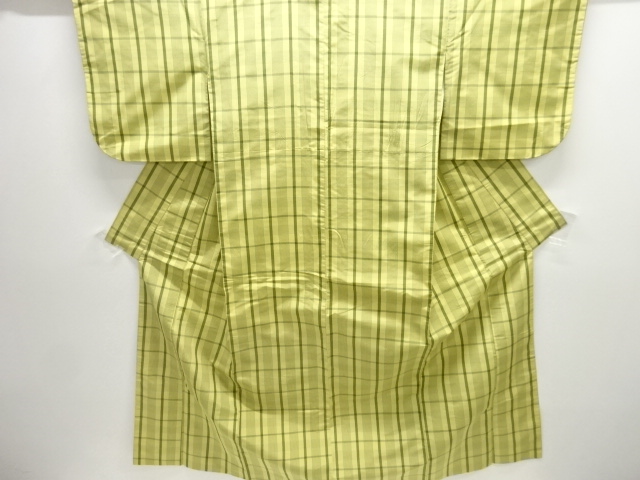 JAPANESE KIMONO / ANTIQUE KIMONO / SILK / YONEZAWA TSUMUGI / WOVEN GRID